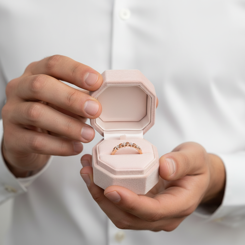 14k Rose Gold Bridal Heart Ring 0.11ct Natural Diamond Option-Black Diamonds New York
