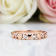 14k Rose Gold Bridal Heart Ring 0.11ct Natural Diamond-Black Diamonds New York