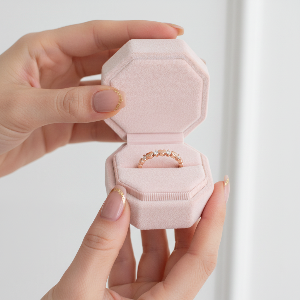 14k Rose Gold Bridal Heart Ring 0.11ct Natural Diamond Option-Black Diamonds New York