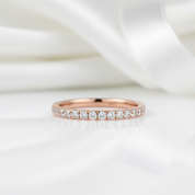 14k Rose Gold DEF Color Diamond Option Stack Half Eternity Wedding Band-Black Diamonds New York