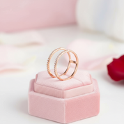 14k Rose Gold Double Band 0.18 Ct Diamond-Black Diamonds New York