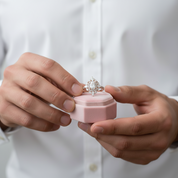 14k Rose Gold Double Halo Oval Cut Diamond Engagement Ring-Black Diamonds New York