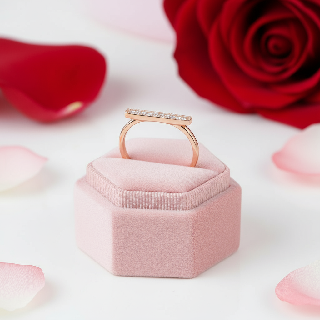 14k Rose Gold Elegant Wedding Band 0.07ct Natural Diamond-Black Diamonds New York