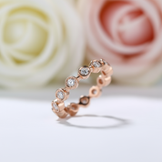 14k Rose Gold Eternity Diamond Wedding Band-Black Diamonds New York