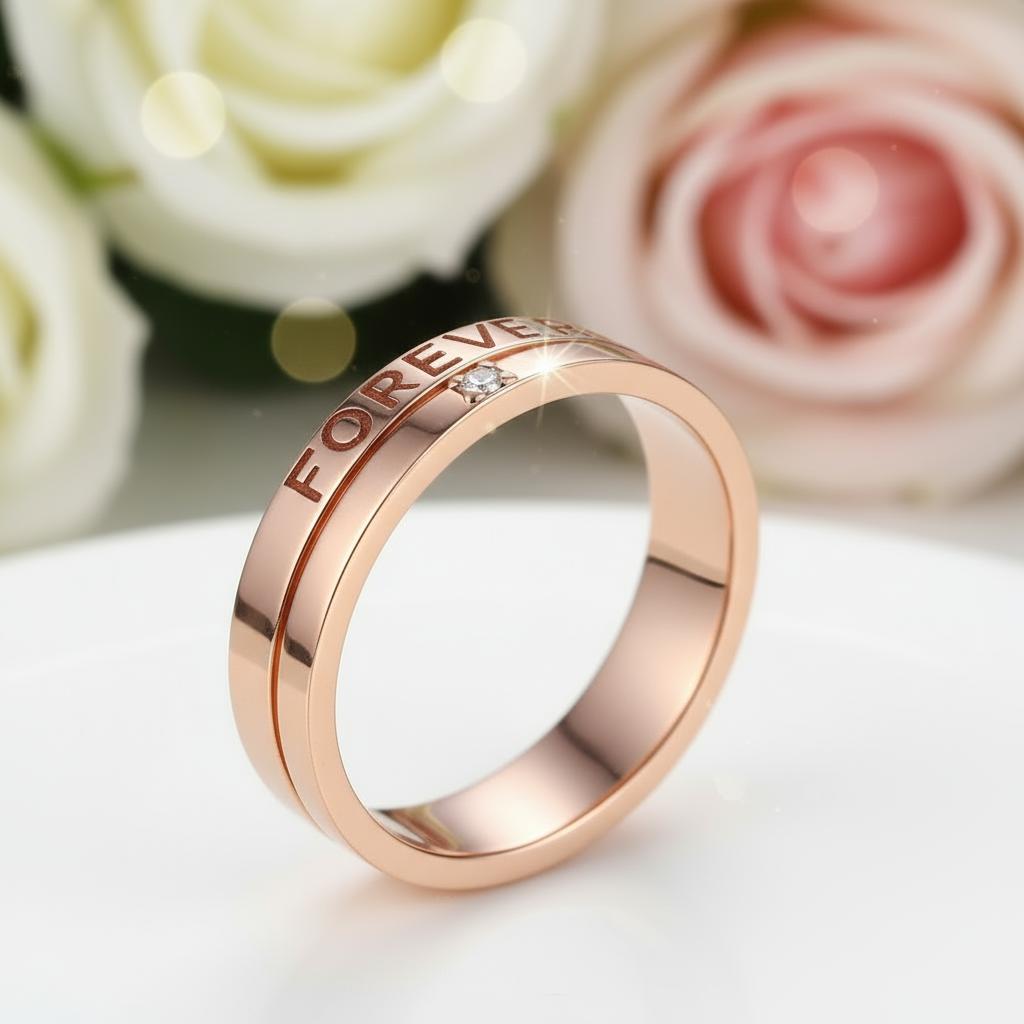 14K Rose Gold Forever Men Ring 0.02ct Natural Diamond-Black Diamonds New York