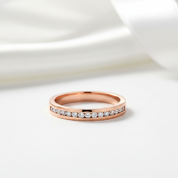 14k Rose Gold 0.17ct Natural Diamond Half Eternity Ring-Black Diamonds New York