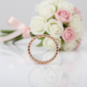 14k Rose Gold Heart Eternity Ring 0.33 Ct Natural Diamond-Black Diamonds New York