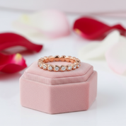 14k Rose Gold Heart Eternity Ring 0.33 Ct Natural Diamond-Black Diamonds New York