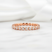 14k Rose Gold Heart Eternity Ring 0.33 Ct Natural Diamond-Black Diamonds New York