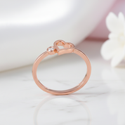 14k Rose Gold Heart Ring 0.02Ct Natural Diamond-Black Diamonds New York