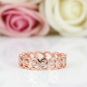 14k Rose Gold Heart Ring 0.07ct Natural Diamond-Black Diamonds New York