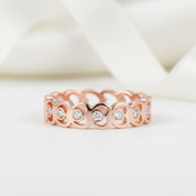 14k Rose Gold Heart Ring 0.07ct Natural Diamond Option-Black Diamonds New York