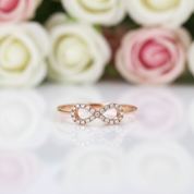 14k Rose Gold Infinite Love Diamond Wedding Band-Black Diamonds New York