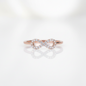 14k Rose Gold Infinite Love Diamond Option Wedding Band-Black Diamonds New York