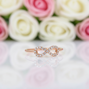 14k Rose Gold Infinite Love Diamond Wedding Band-Black Diamonds New York