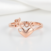14k Rose Gold Love Heart Ring 0.01ct Natural Diamond-Black Diamonds New York