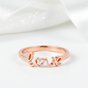 14k Rose Gold Love Ring 0.01ct Natural Diamond-Black Diamonds New York