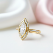 14k Rose Gold Marquise Cut Vintage Diamond Engagement Ring-Black Diamonds New York