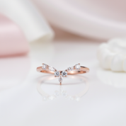 14k Rose Gold Marquise Diamond Option Wedding Band-Black Diamonds New York