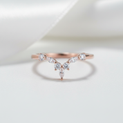 14k Rose Gold Marquise Diamond Option Wedding Band-Black Diamonds New York
