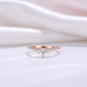 14k Rose Gold Diamond Option Stackable Wedding Band-Black Diamonds New York