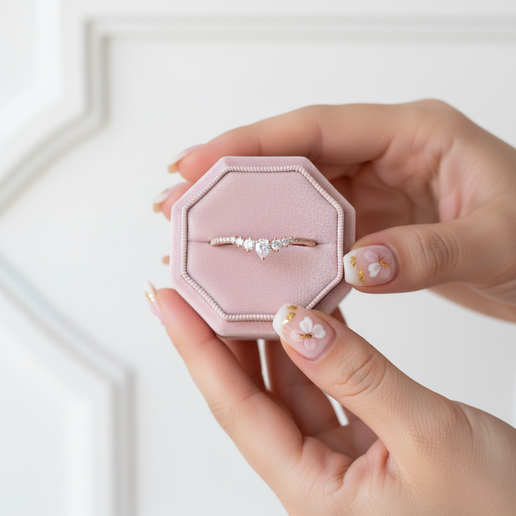 14k Rose Gold Diamond Option Stackable Wedding Band-Black Diamonds New York