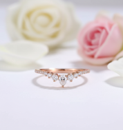 14k Rose Gold Diamond Stackable Wedding Band-Black Diamonds New York