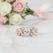 14k Rose Gold Diamond Wedding Band-Black Diamonds New York