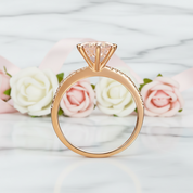 14k Rose Gold Peach Morganite Diamond Option Engagement Ring-Black Diamonds New York