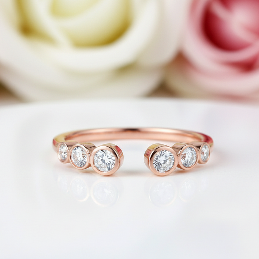 14k Rose Gold Wedding Band 0.26ct Natural Diamond-Black Diamonds New York