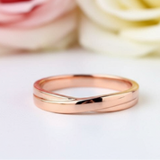 14k Rose Gold Wedding Band Ring-Black Diamonds New York