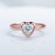 14k Solid Gold Diamond Option Heart Promise Ring-Black Diamonds New York