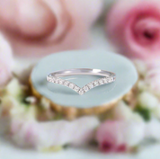 14k Solid Gold Diamond Stackable Wedding Band-Black Diamonds New York