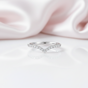 14k Solid Gold Diamond Option Stackable Wedding Band-Black Diamonds New York