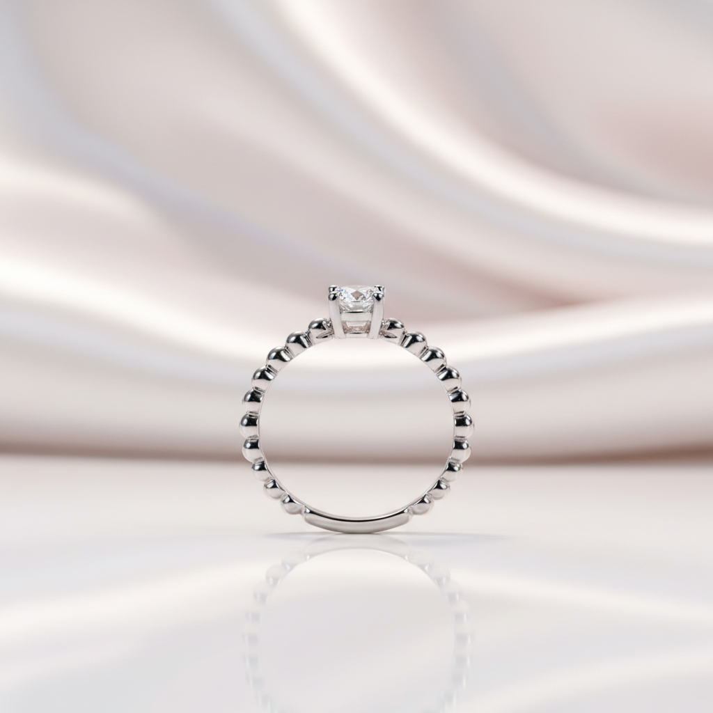 14k Gold 0.5 Ct Round Lab Grown Diamond Option Engagement Ring-Black Diamonds New York