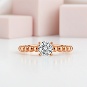 14k Gold 0.5 Ct Round Lab Grown Diamond Engagement Ring-Black Diamonds New York