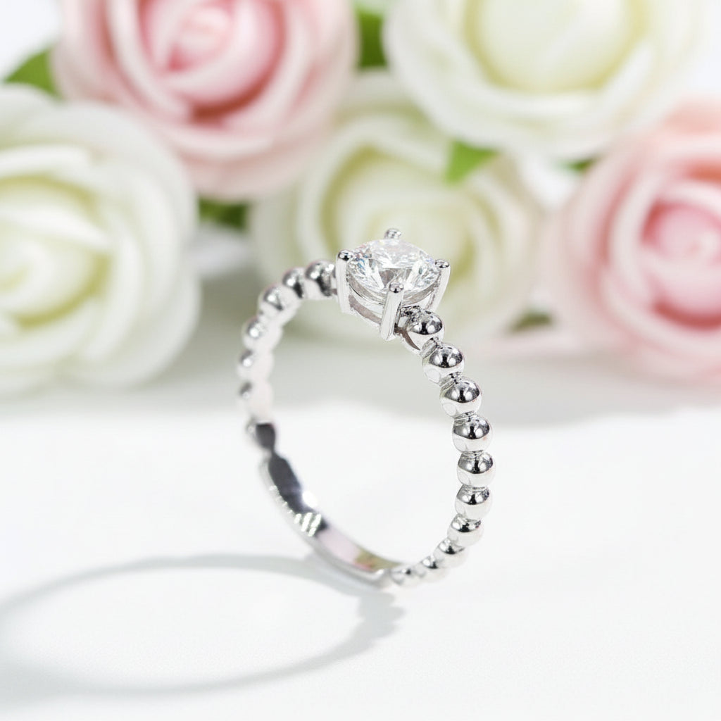 14k Gold 0.5 Ct Round Lab Grown Diamond Engagement Ring-Black Diamonds New York