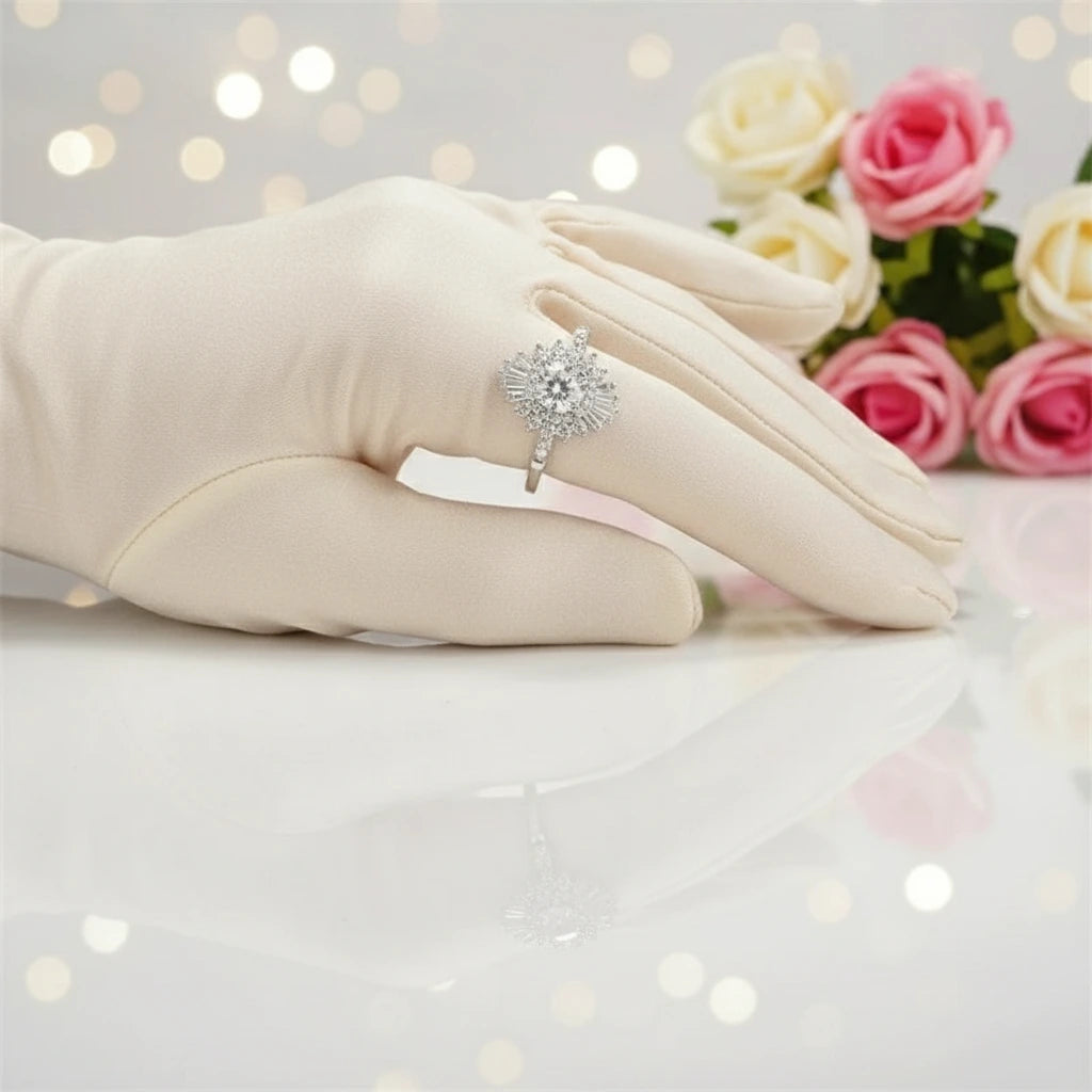 14k White Gold 1.0 Ct Diamond Vintage Baguette Engagement Ring-Black Diamonds New York