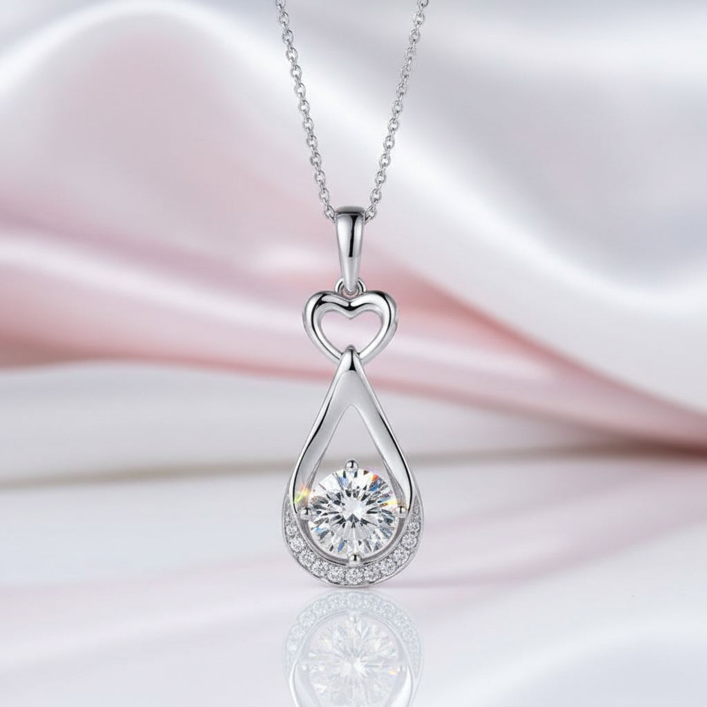 14k White Gold 1.0 Ct Lab Grown Diamond Option Pendant Necklace-Black Diamonds New York