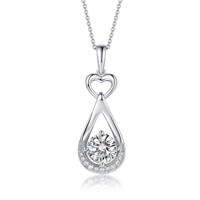 14k White Gold 1.0 Ct Lab Grown Diamond Option Pendant Necklace-Black Diamonds New York