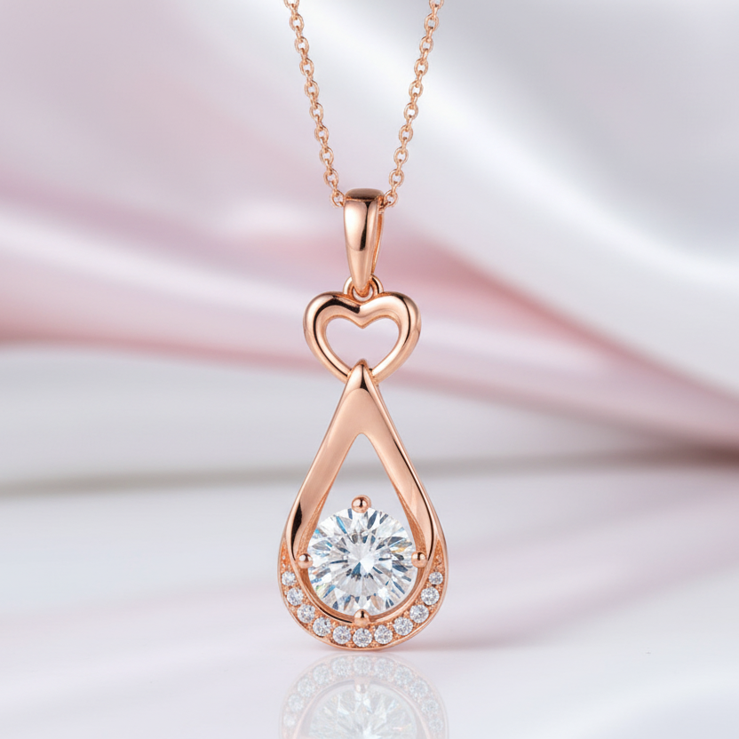14k White Gold 1.0 Ct Lab Grown Diamond Option Pendant Necklace-Black Diamonds New York