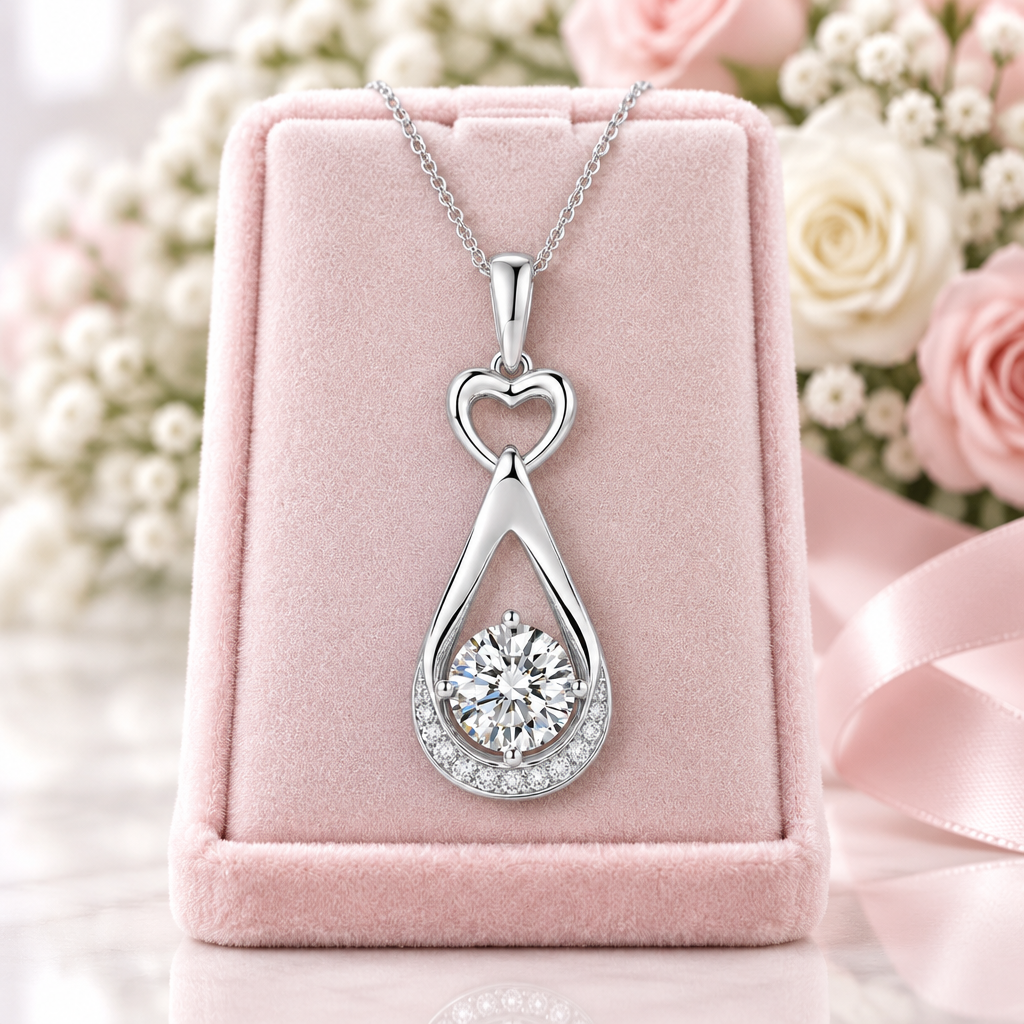 14k White Gold 1.0 Ct Lab Grown Diamond Option Pendant Necklace-Black Diamonds New York
