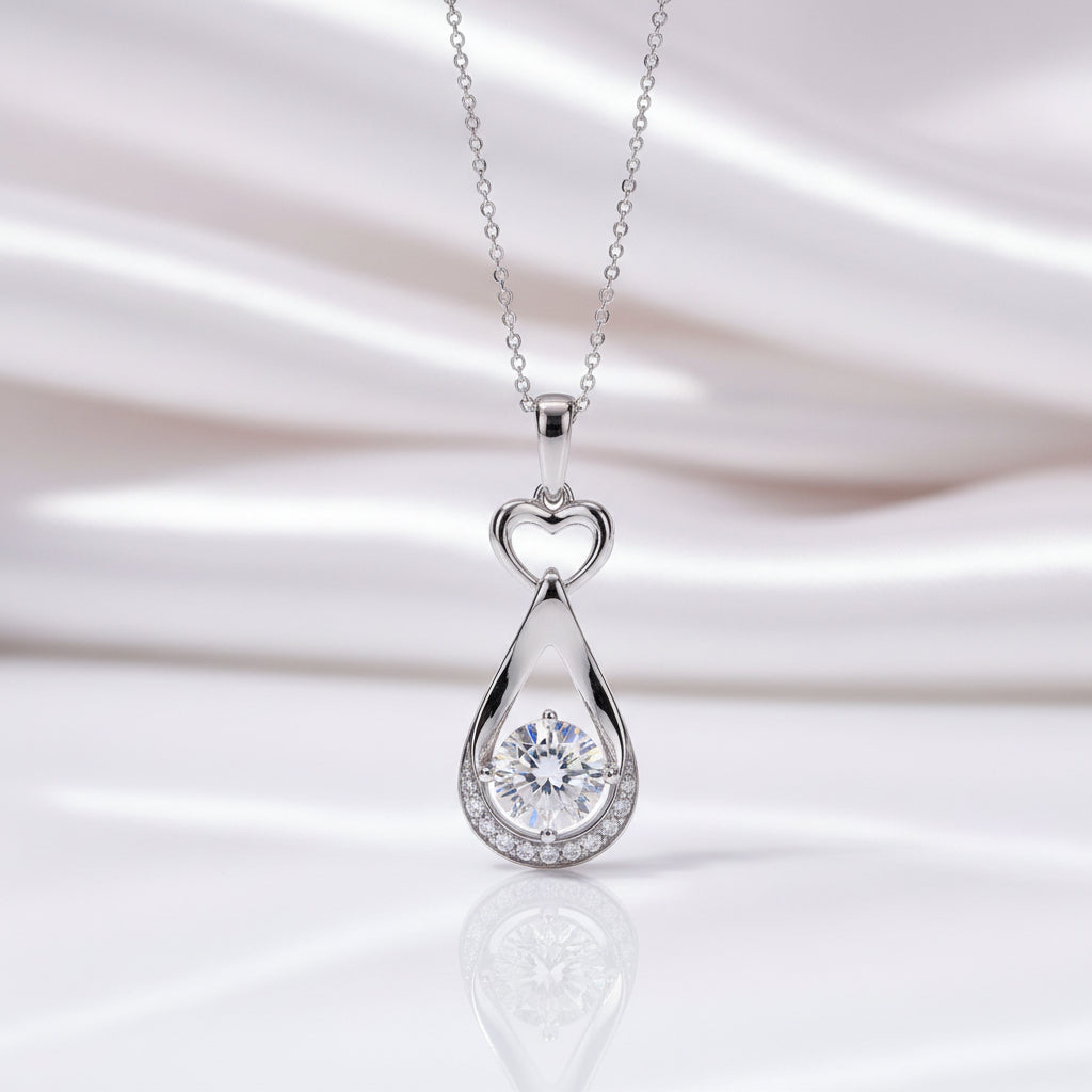14k White Gold 1.0 Ct Lab Grown Diamond Option Pendant Necklace-Black Diamonds New York