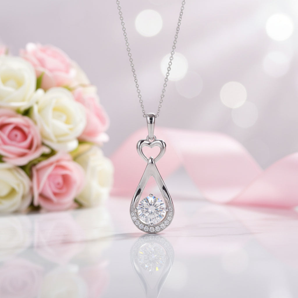 14k White Gold 1.0 Ct Lab Grown Diamond Option Pendant Necklace-Black Diamonds New York