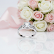 14k White Gold 1.0 Ct Round Diamond Option Engagement Ring-Black Diamonds New York