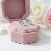 14k White Gold 1.0 Ct Round Lab Grown Diamond Stud Earrings-Black Diamonds New York