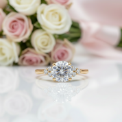 14k White Gold 1.1 Ct Round Cut CVD Lab Diamond Option Engagement Ring-Black Diamonds New York