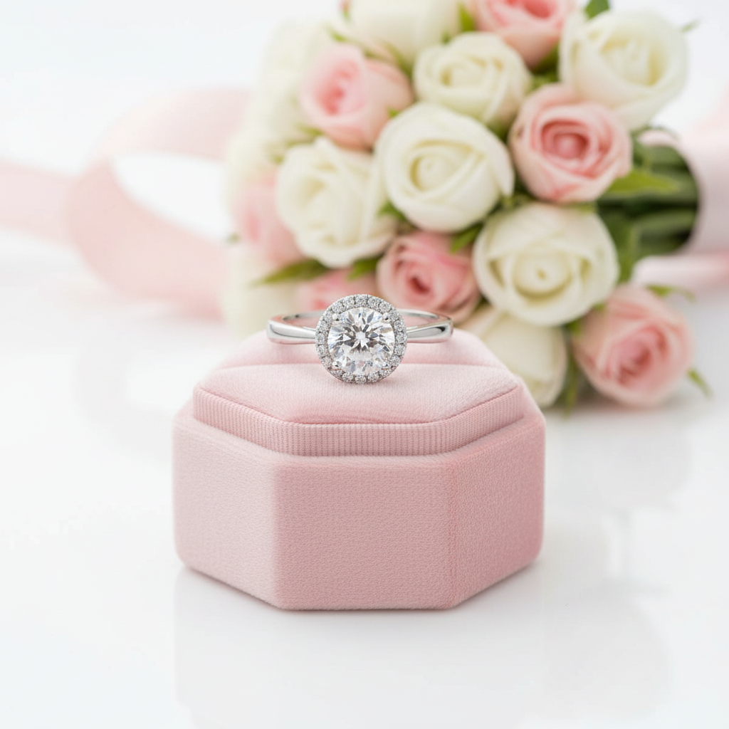 14k White Gold 1.2 Ct Topaz 0.16 Ct Diamond Option Engagement Ring-Black Diamonds New York