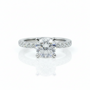 14k White Gold 1.5ct 7.5mm Diamond Option Side Stone Engagement Ring-Black Diamonds New York