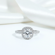 14k White Gold 1.5ct 7mm Cushion Cut Diamond Option Halo Engagement Ring-Black Diamonds New York